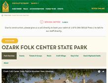 Tablet Screenshot of ozarkfolkcenter.com